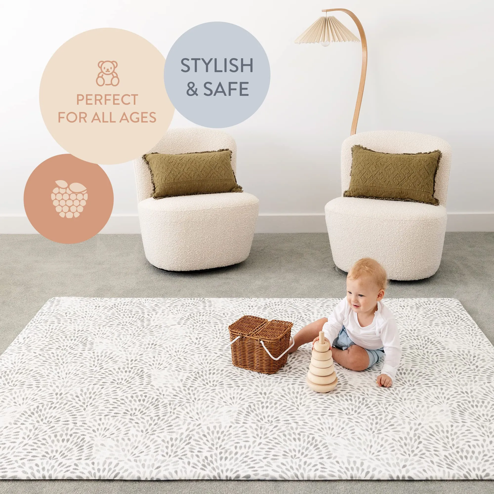 Eco Friendly Reversible Baby Play Mat Large Sage Natural