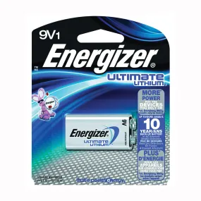 Energizer L522BP Battery, 9 V Battery, 750 mAh, Lithium, Manganese Dioxide