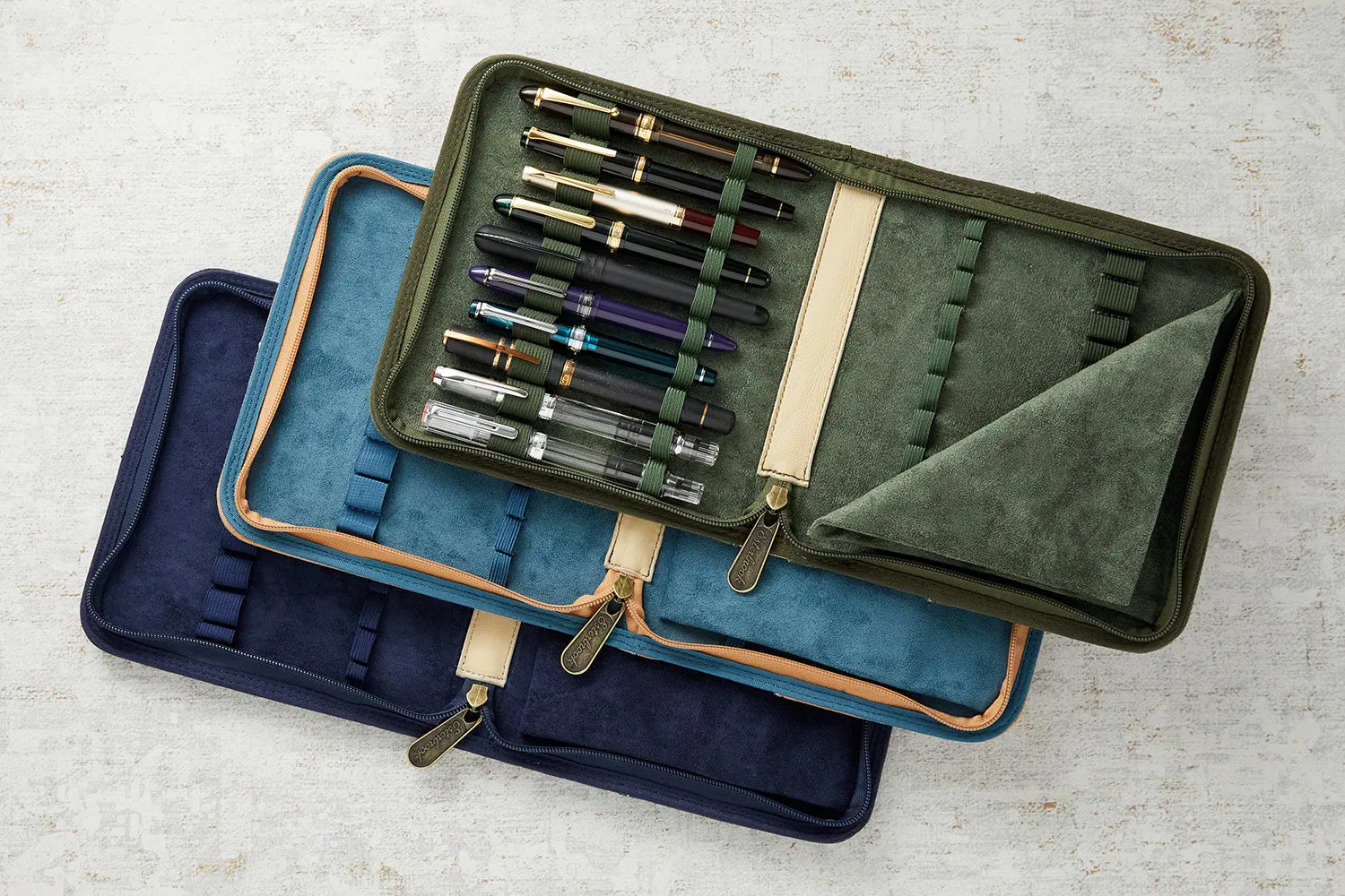 Esterbrook 20 Pen Zipper Canvas Pen Case - Army Green