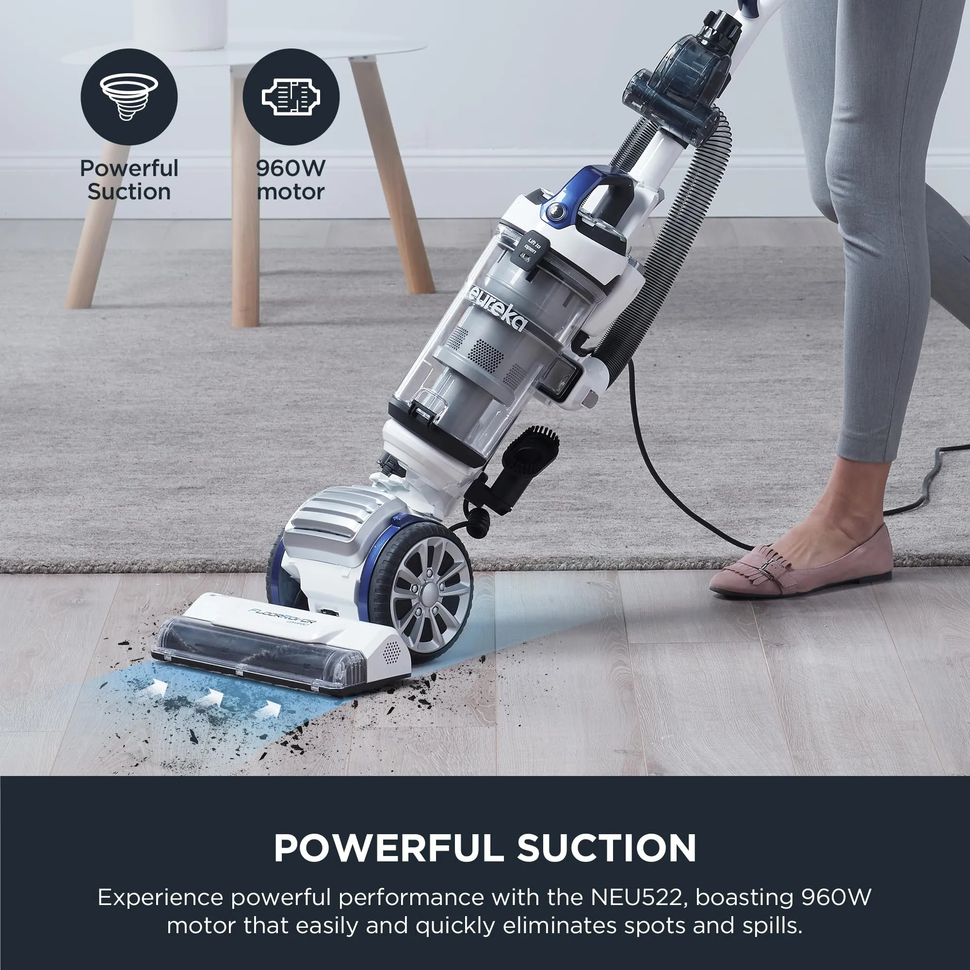 Eureka FloorRover Bagless Upright Pet Vacuum Cleaner Suctionseal Swivel Steering