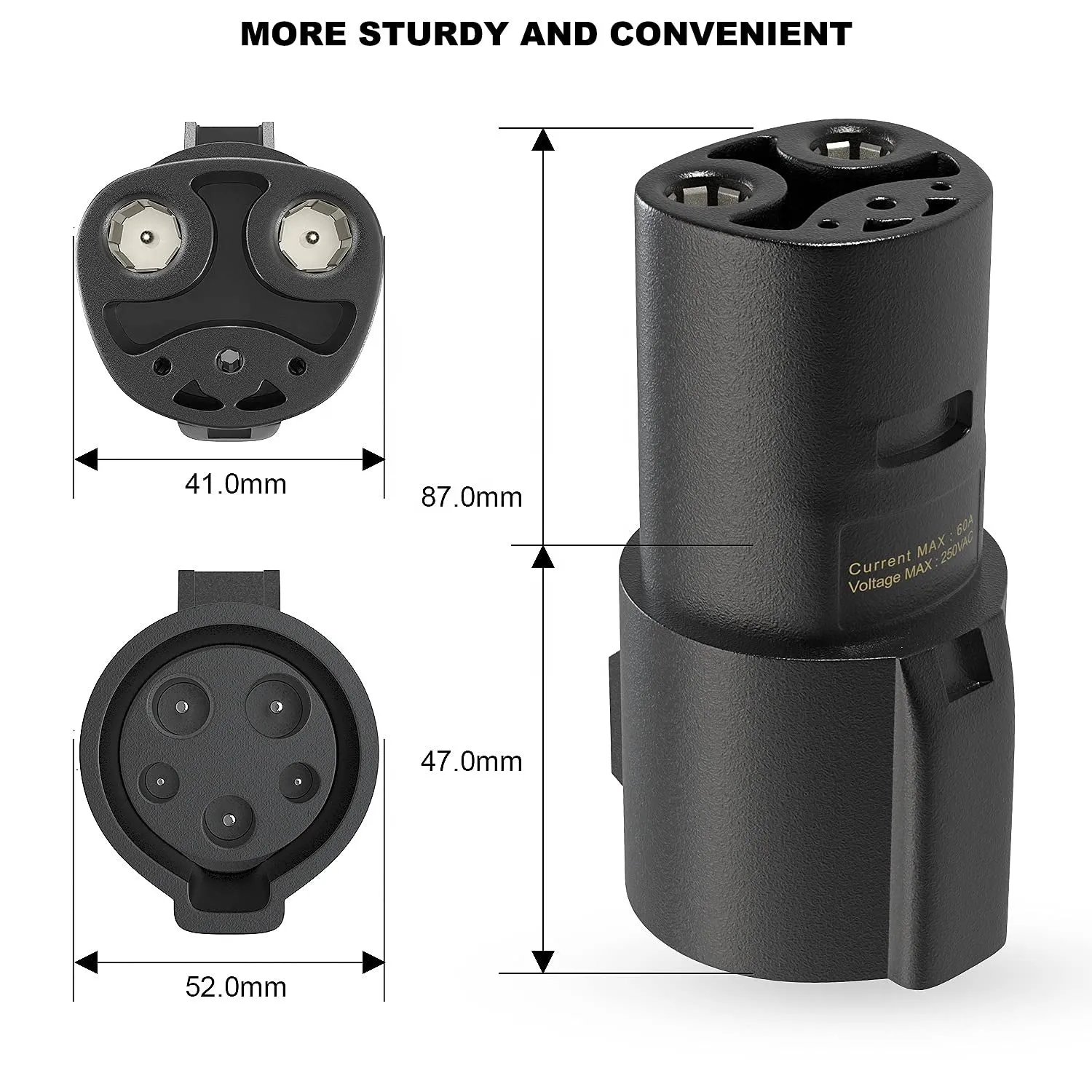 EVBASE J1772 to Tesla Charging Adapter 80A MAX/240VAC with Charger Lock Compatible with Tesla Model 3/Y/S/X