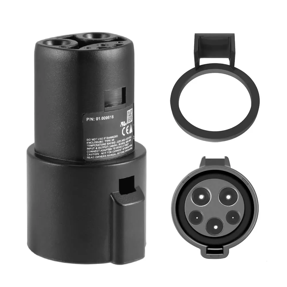 EVBASE J1772 to Tesla Charging Adapter 80A MAX/240VAC with Charger Lock Compatible with Tesla Model 3/Y/S/X