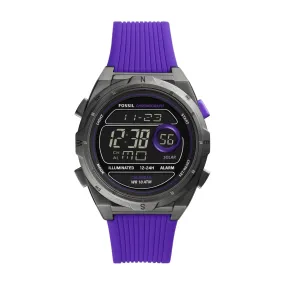 Everett Digital Purple Silicone Watch