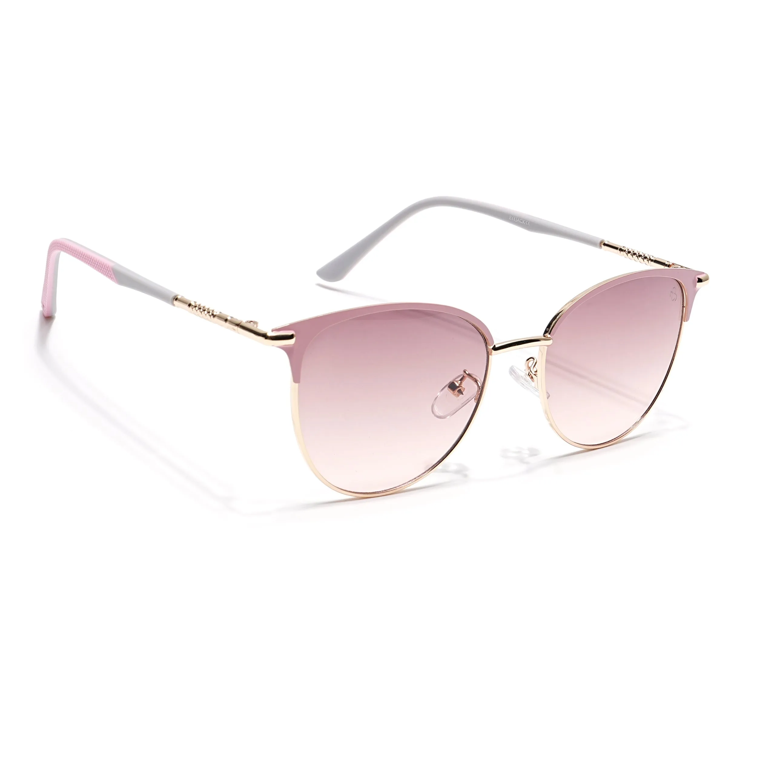 Eyejack Golden & Pink Cateye Sunglasses for Women (7031CL822)