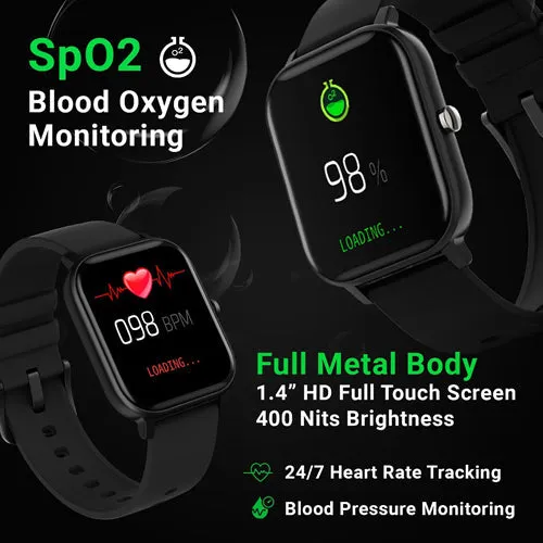 Fire-Boltt BSW001 Smart Watch with SPO2, Heart Rate, BP, Fitness and Sports Tracking, Black