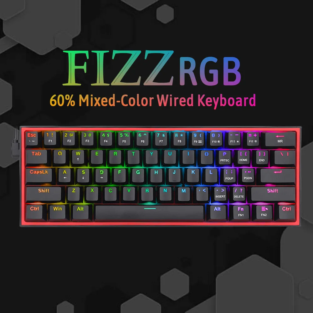 Fizz K617 -  60% Wired Mechanical Keyboard Black (Red Switches)