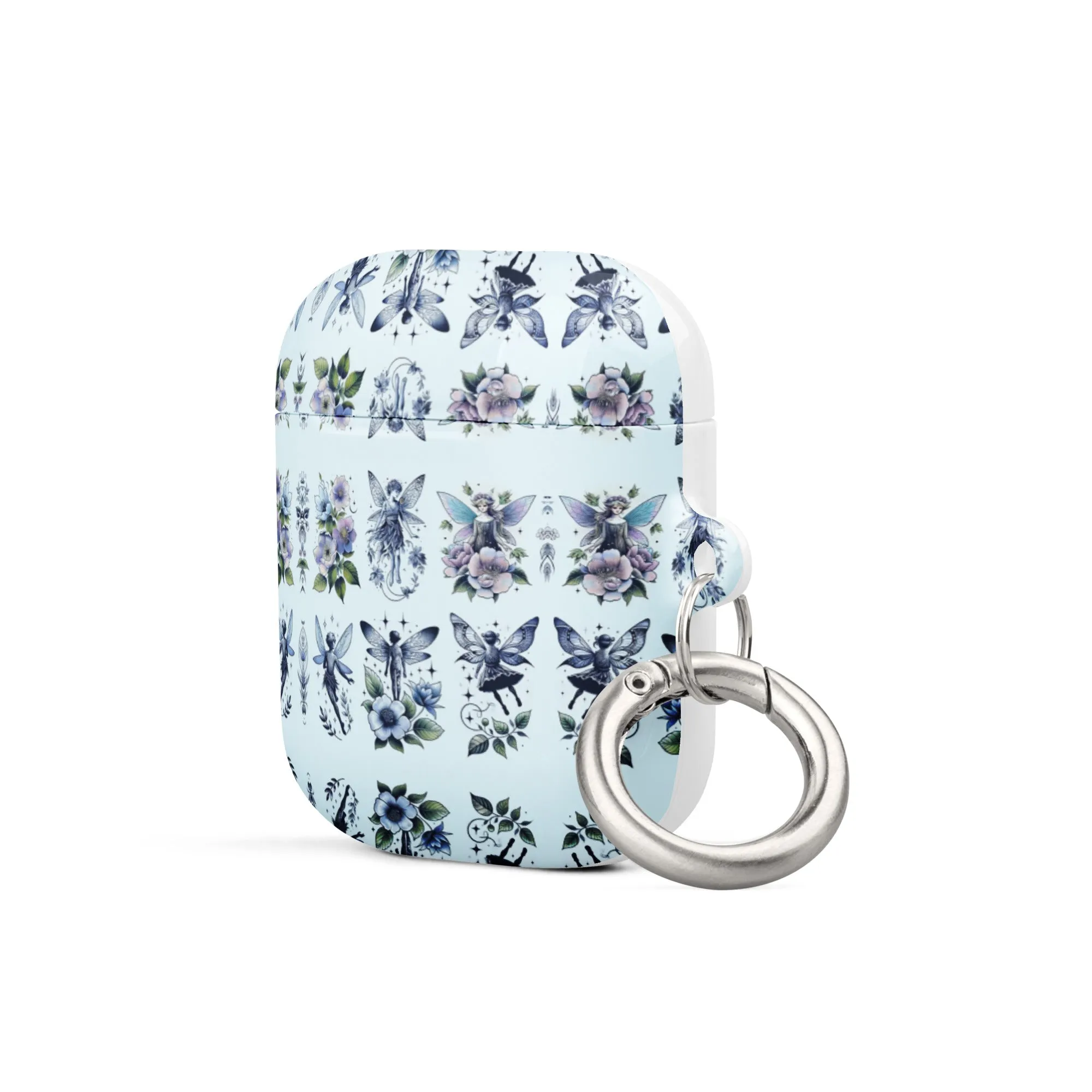 Floral Butterfly AirPods® Case | Impact-Resistant Polycarbonate | Metal Carabiner | Scratch & Drop Protection