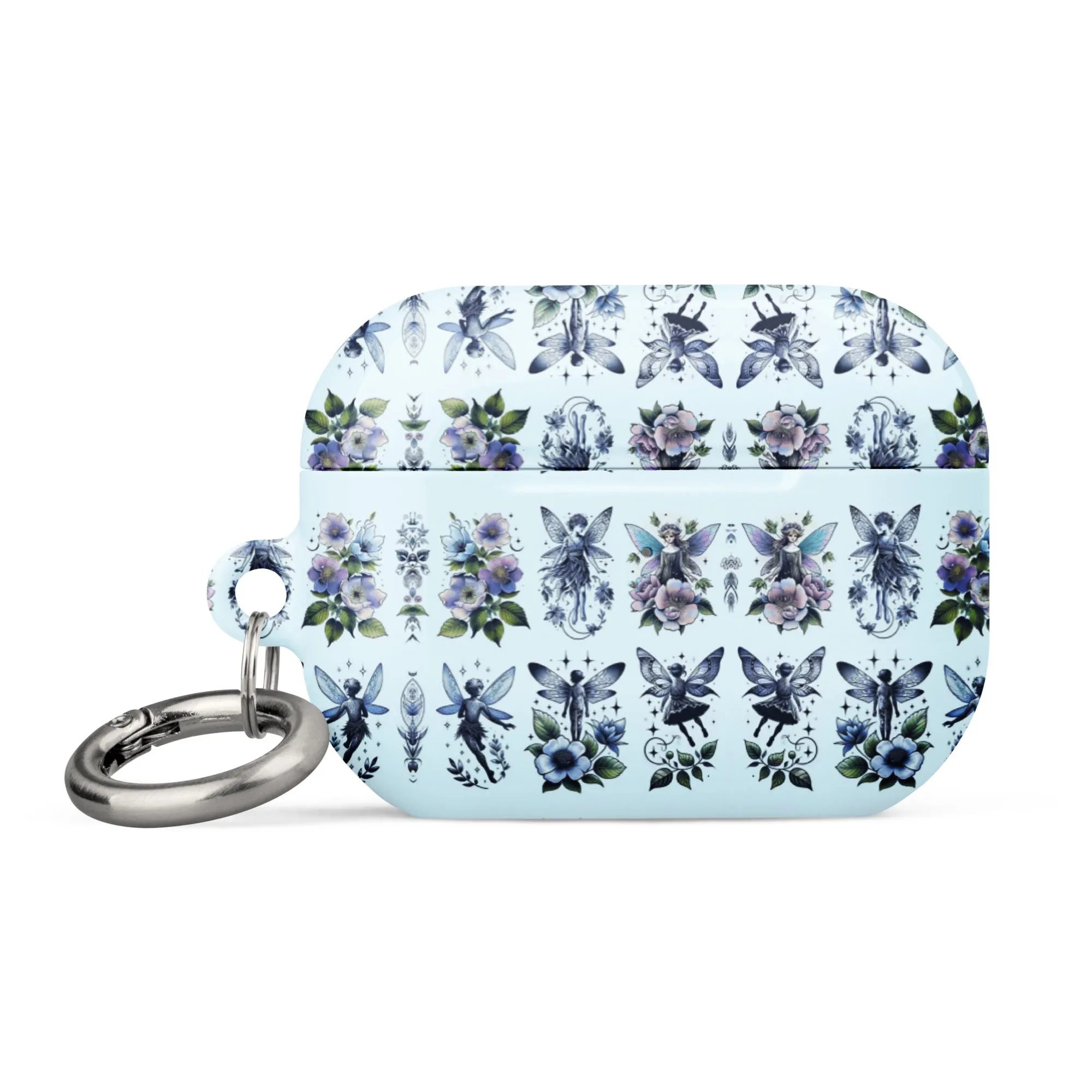 Floral Butterfly AirPods® Case | Impact-Resistant Polycarbonate | Metal Carabiner | Scratch & Drop Protection