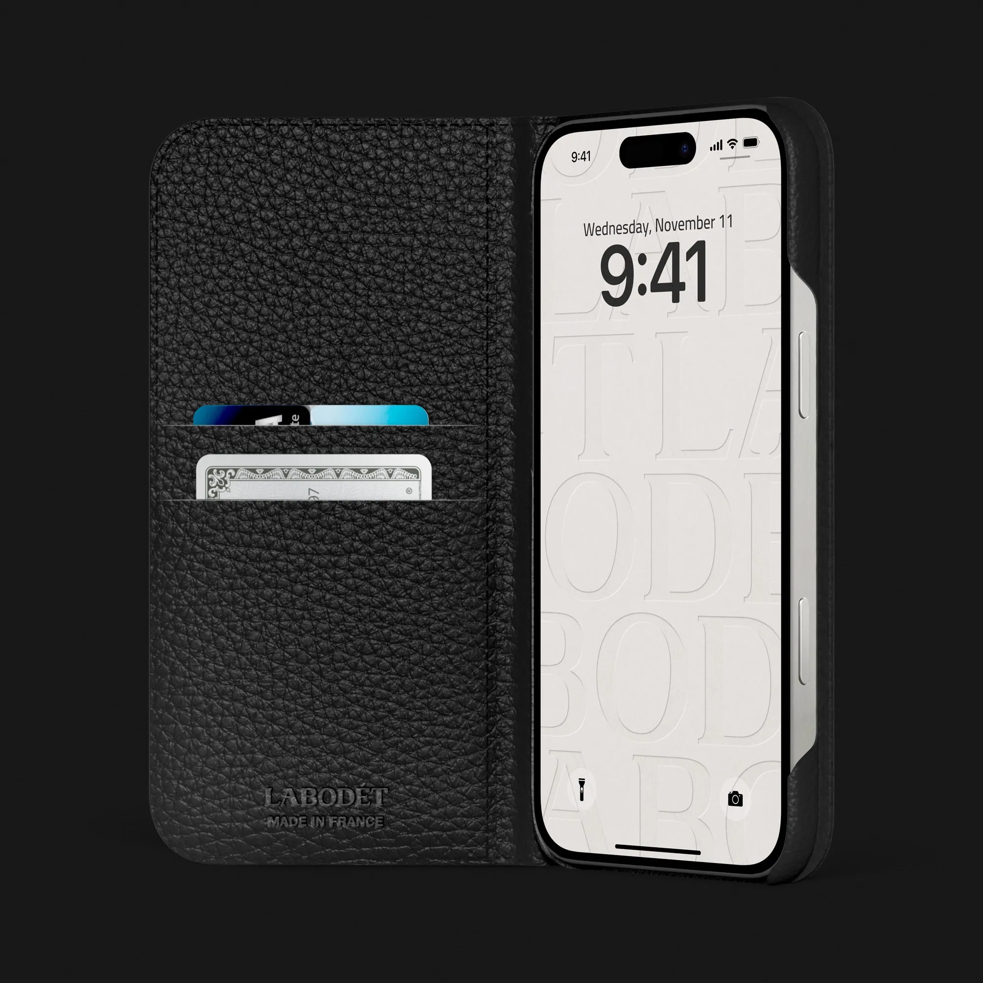 Folio Stand Case Edition Black For iPhone 16 Pro Max In Alligator