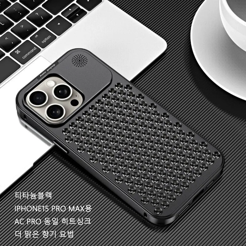 Fragrance Cooling Removable Metal Aluminum Heat Dissipation Phone Case For IPhone