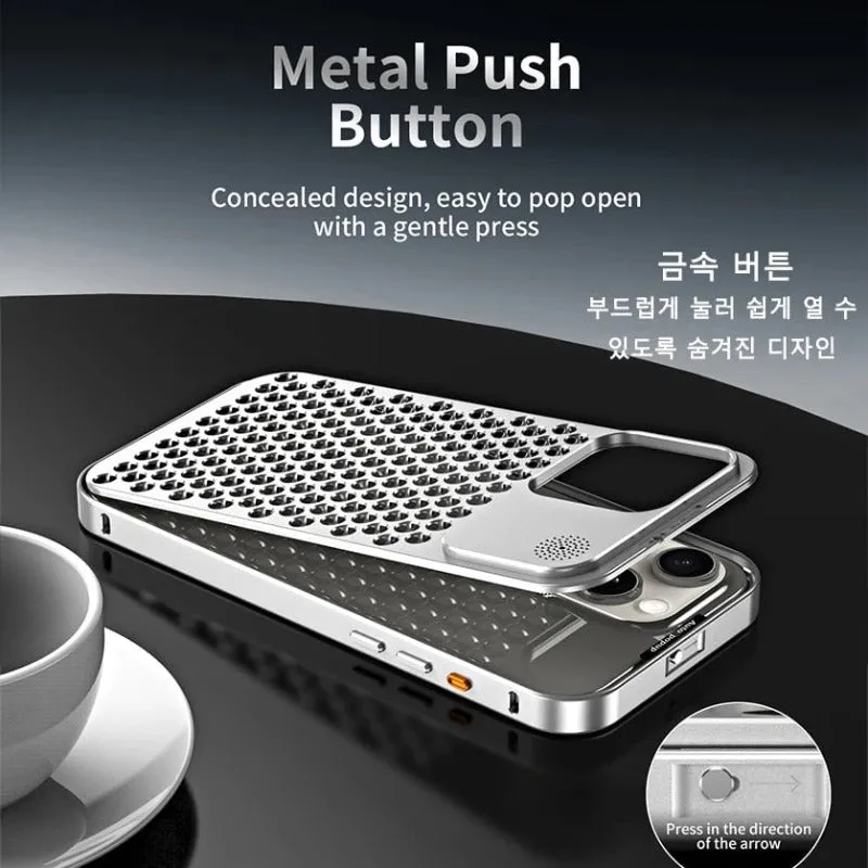 Fragrance Cooling Removable Metal Aluminum Heat Dissipation Phone Case For IPhone