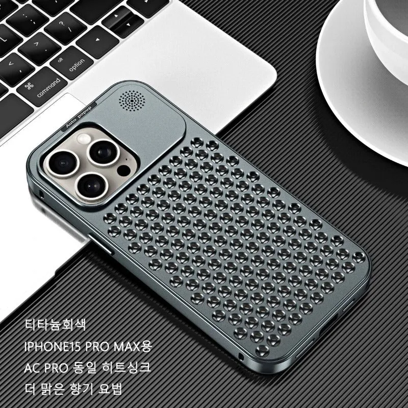 Fragrance Cooling Removable Metal Aluminum Heat Dissipation Phone Case For IPhone