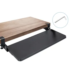 Fresh Fab Finds 25.59x9.64x0.51in Keyboard Mouse Tray Under Desk Retractable Slide Out Drawer Height Adjustable with C Clamp 55LBS Load