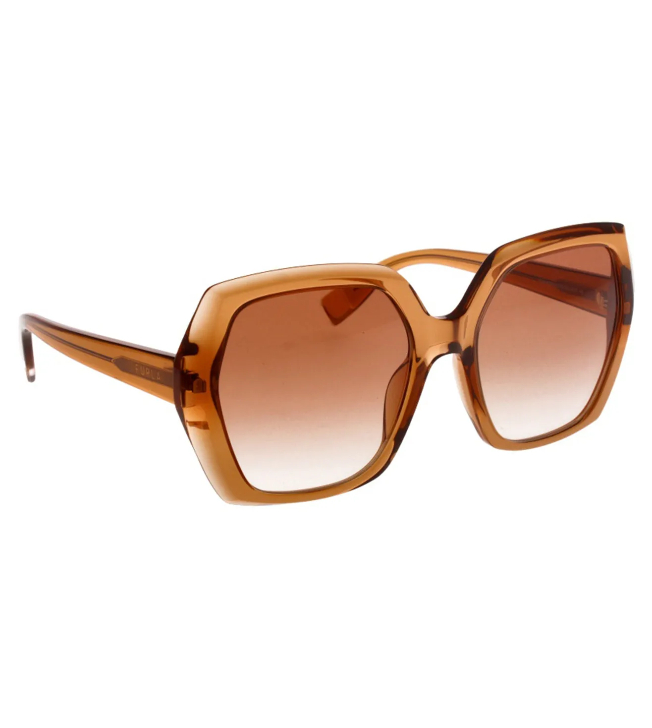 Furla Women's Gradient Brown Geometric Sunglasses