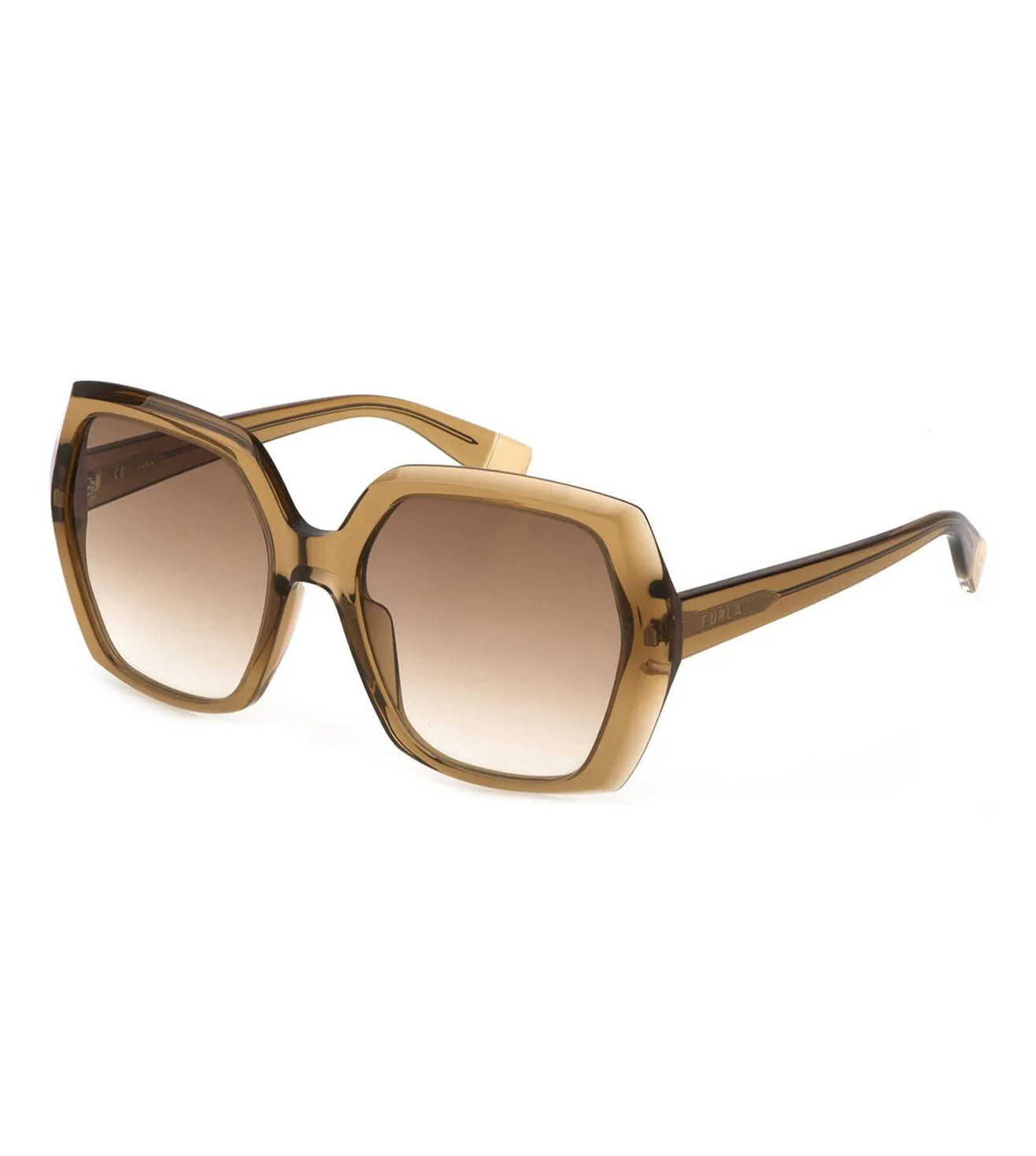 Furla Women's Gradient Brown Geometric Sunglasses