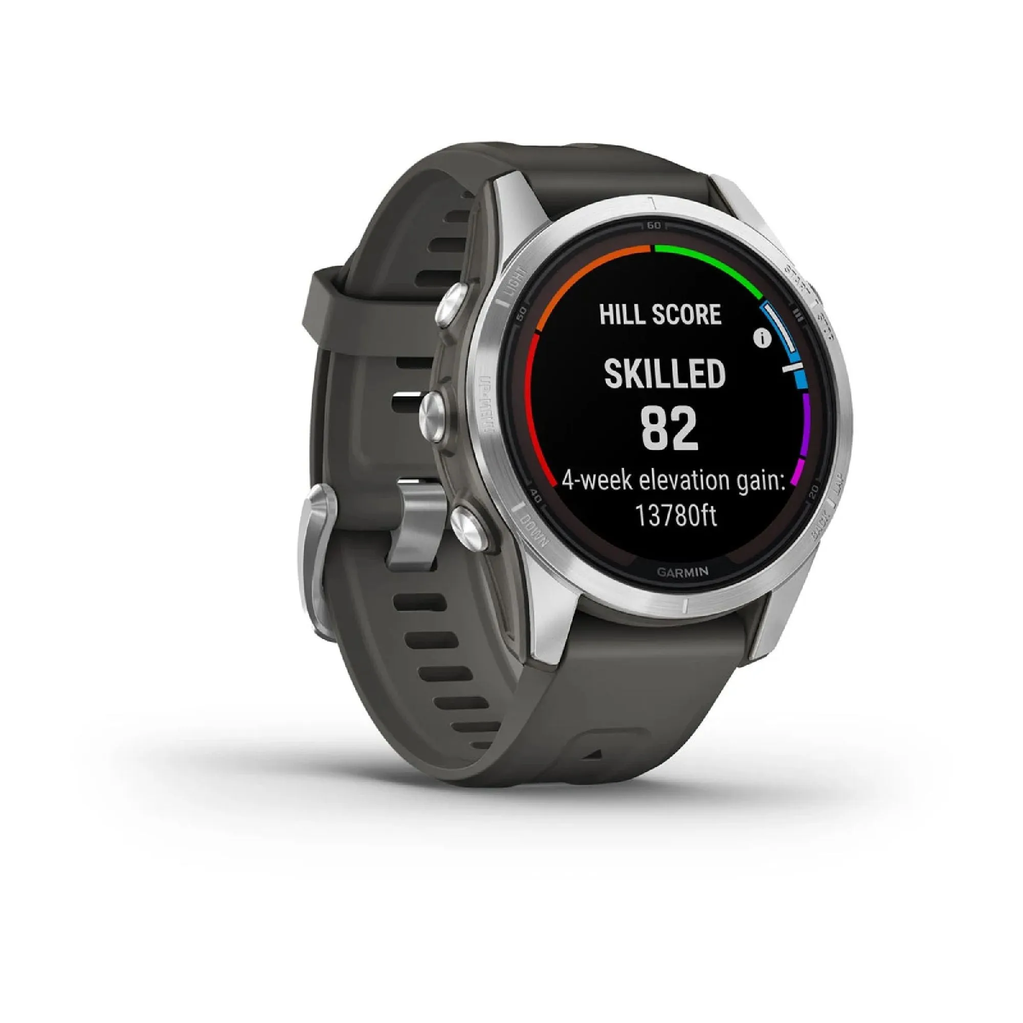 Garmin fenix 7S Pro Solar Glass Watch Watch Color: Silver/ Grey Wristband: Graphite - Silicone