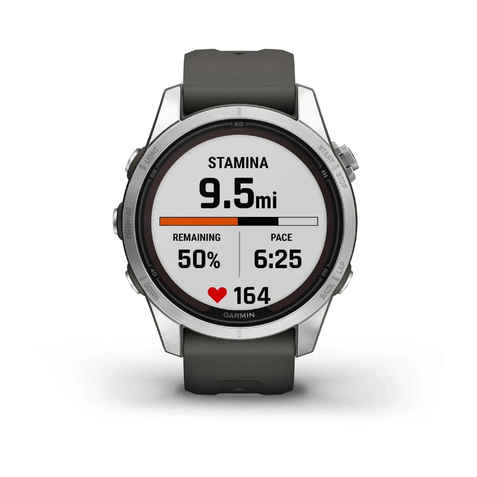 Garmin fenix 7S Pro Solar Glass Watch Watch Color: Silver/ Grey Wristband: Graphite - Silicone