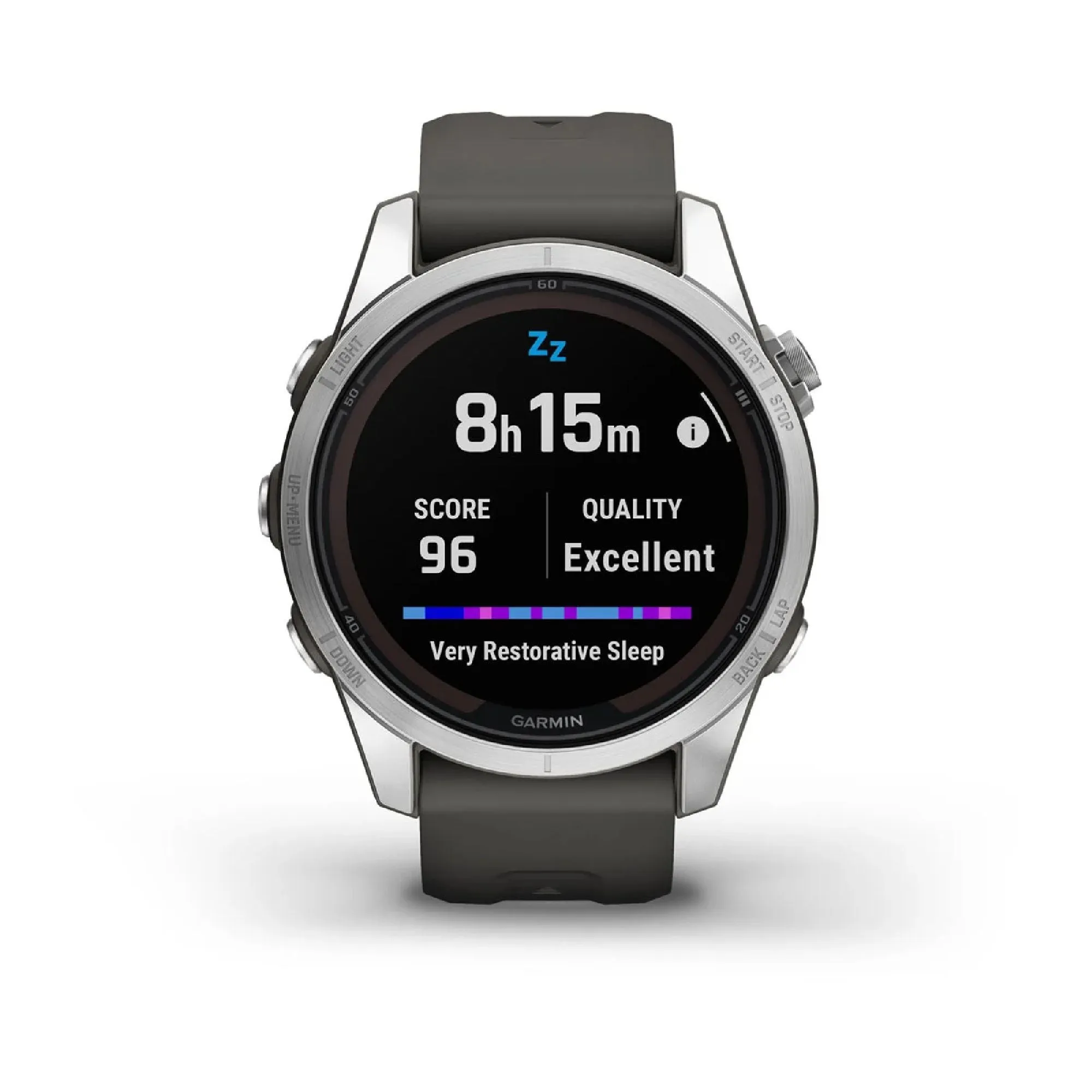 Garmin fenix 7S Pro Solar Glass Watch Watch Color: Silver/ Grey Wristband: Graphite - Silicone