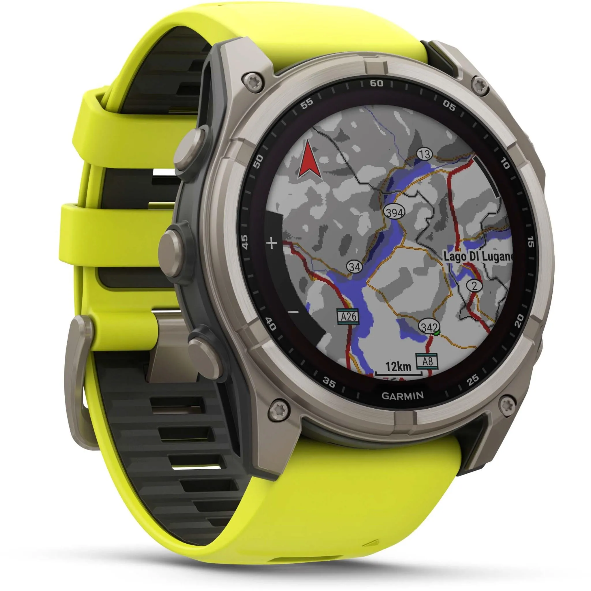 Garmin fenix® 8 51mm SOLAR Sapphire Edition Bare Titanium with Amp Yellow   Graphite Band