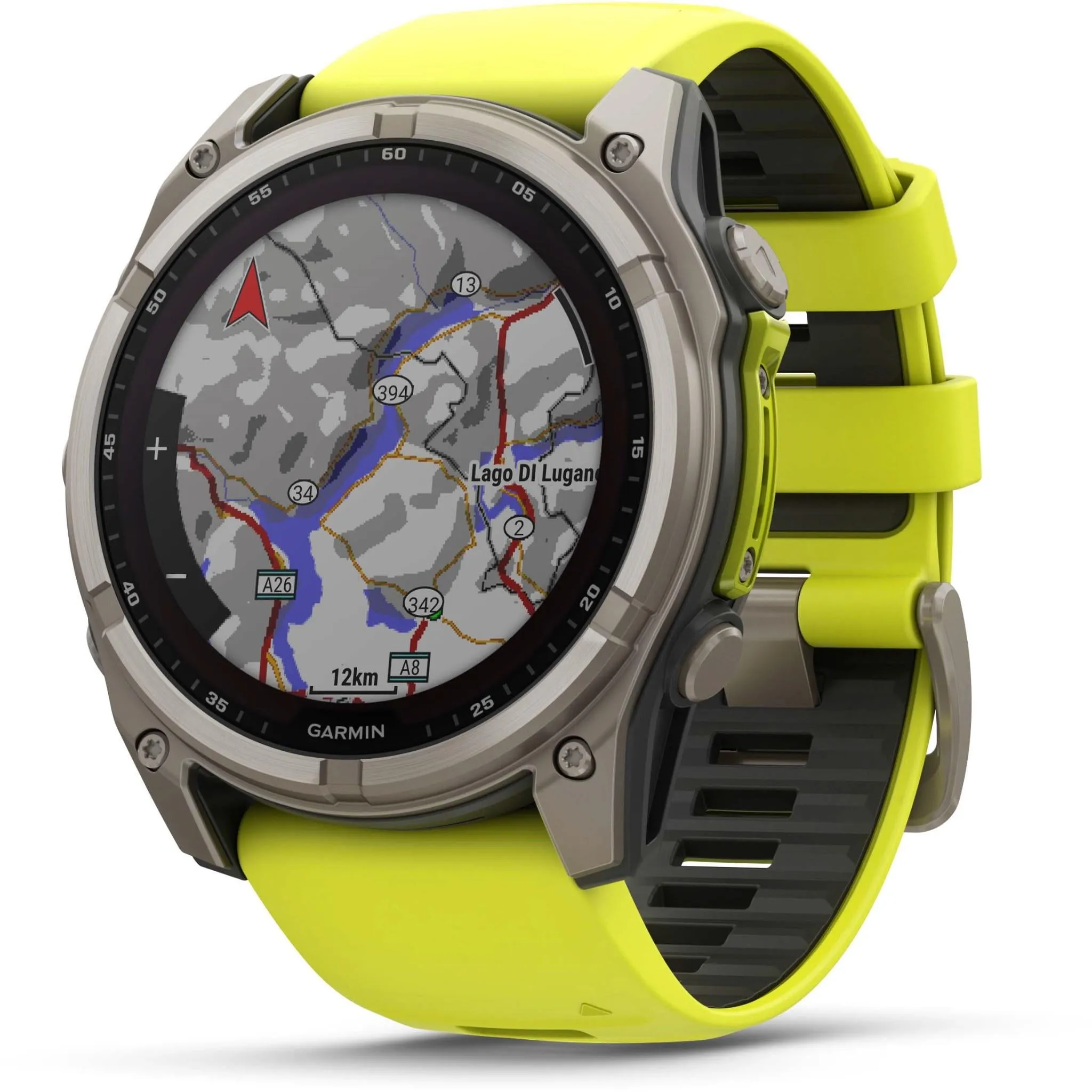 Garmin fenix® 8 51mm SOLAR Sapphire Edition Bare Titanium with Amp Yellow   Graphite Band