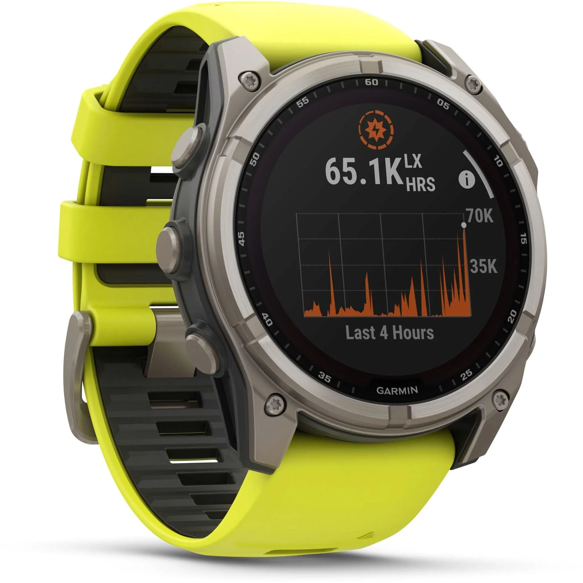 Garmin fenix® 8 51mm SOLAR Sapphire Edition Bare Titanium with Amp Yellow   Graphite Band