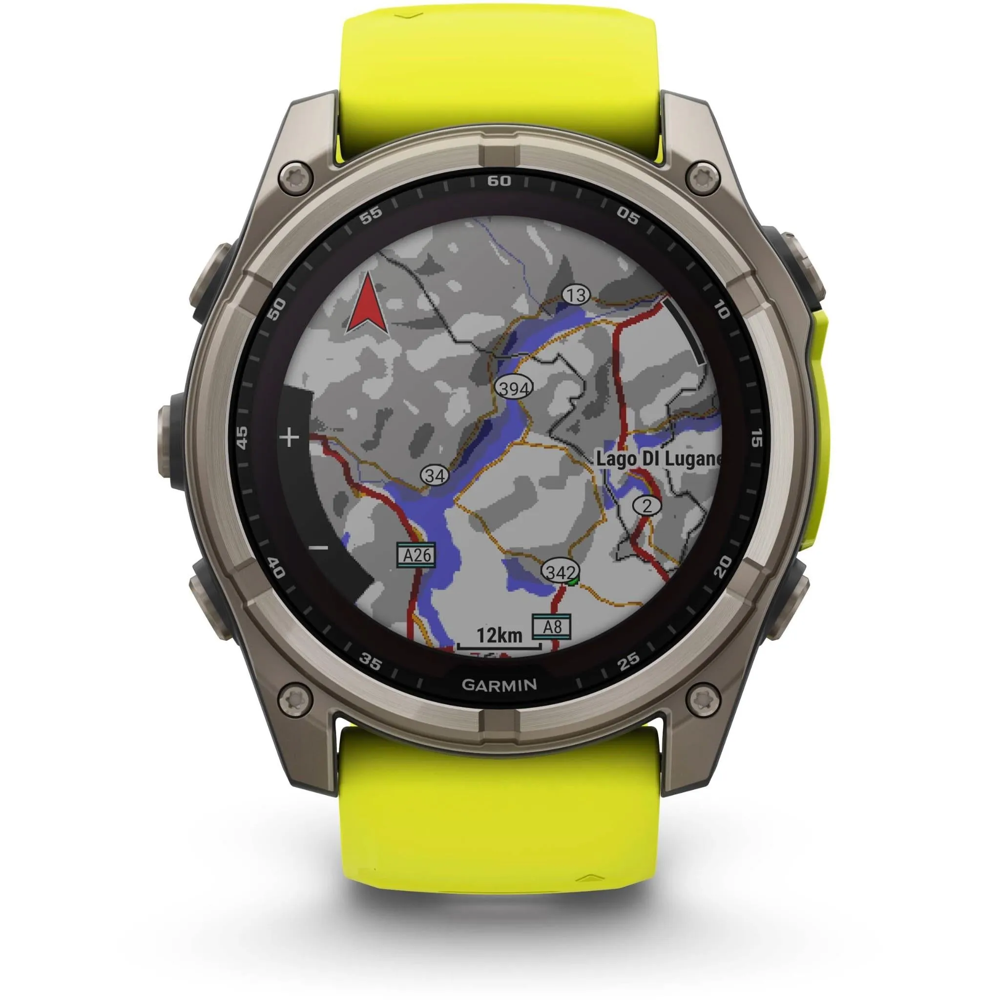 Garmin fenix® 8 51mm SOLAR Sapphire Edition Bare Titanium with Amp Yellow   Graphite Band