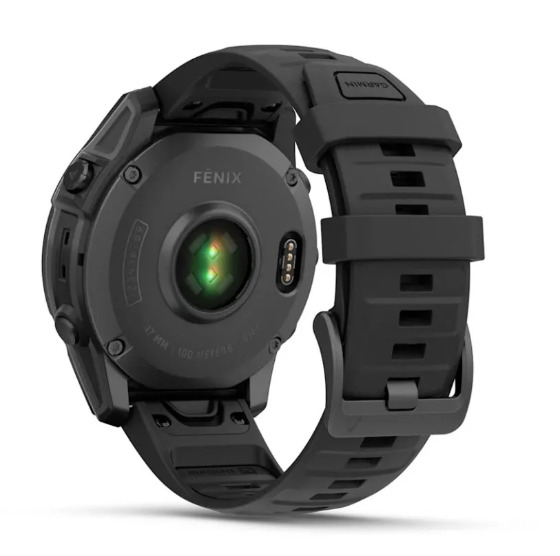 Garmin fenix E GPS Watch 47 mm Amoled Slate Gray Steel with Black Silicone Band