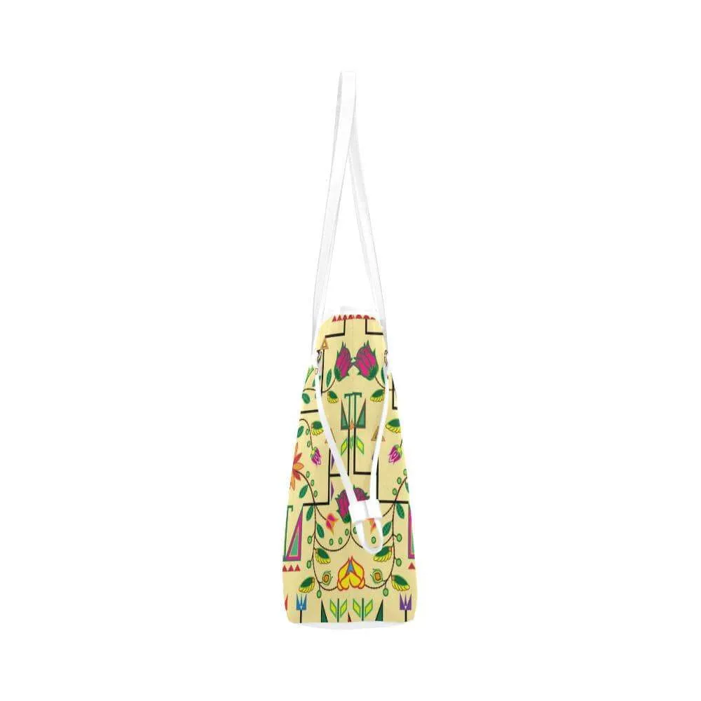 Geometric Floral Summer - Vanilla Clover Canvas Tote Bag