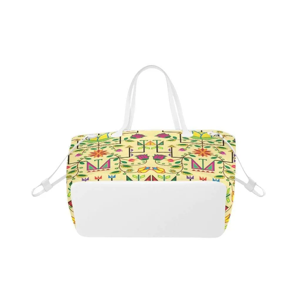 Geometric Floral Summer - Vanilla Clover Canvas Tote Bag