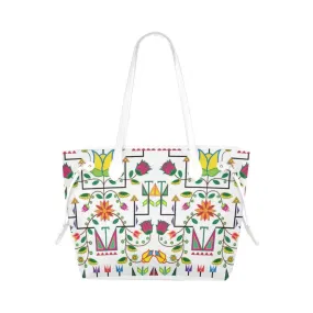 Geometric Floral Summer - White Clover Canvas Tote Bag