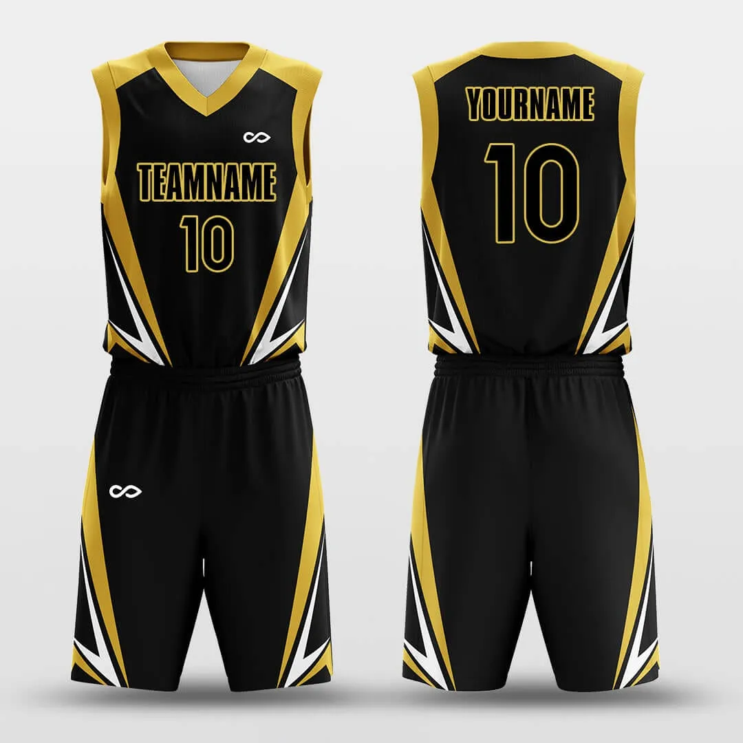 Golden Armor Glory - Customized Basketball Jersey Set Design BK160128S