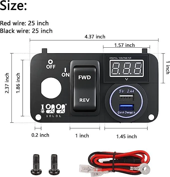 Golf Cart Parts USB Charger Equipped with Forward Backward Switch for EZGO TXT&amp PDS - 10L0L