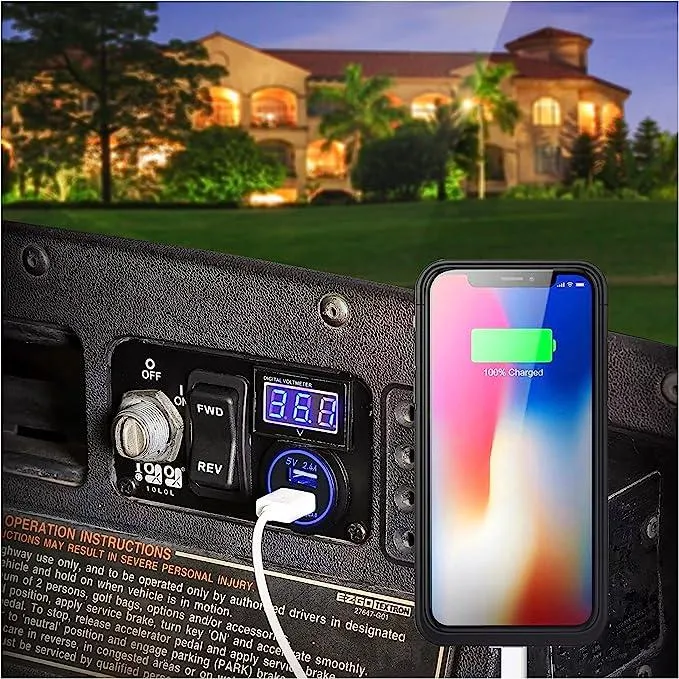 Golf Cart Parts USB Charger Equipped with Forward Backward Switch for EZGO TXT&amp PDS - 10L0L