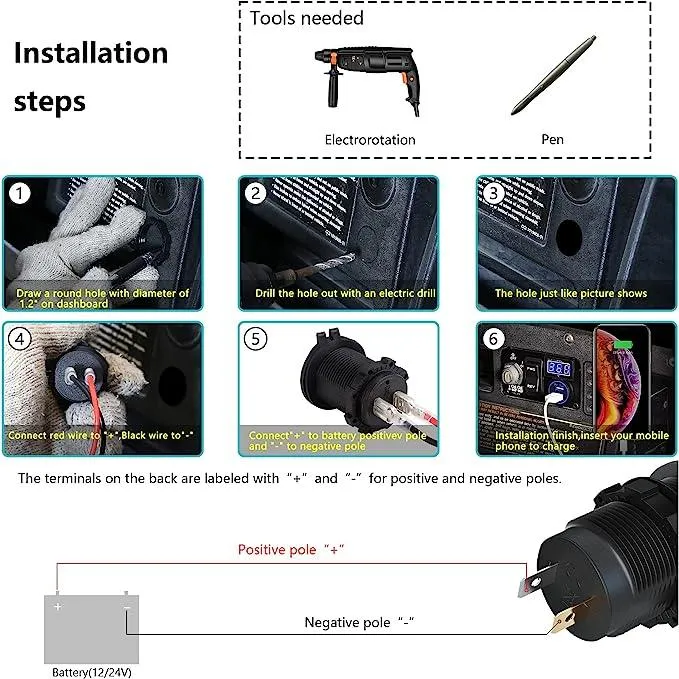 Golf Cart Parts USB Charger Equipped with Forward Backward Switch for EZGO TXT&amp PDS - 10L0L