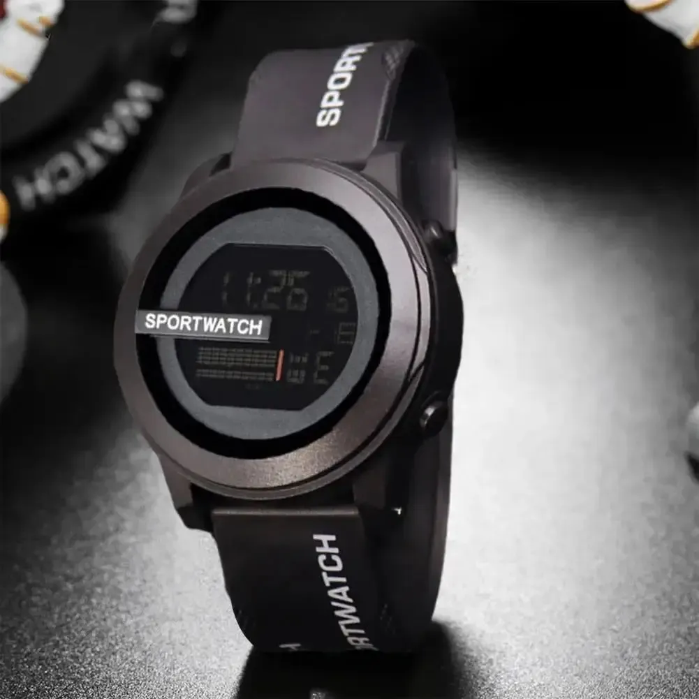 Good Sense of Time Digital Watch Stylish Men's Waterproof Digital Watch Science Technology Design Luminous Strap Outdoor Sports