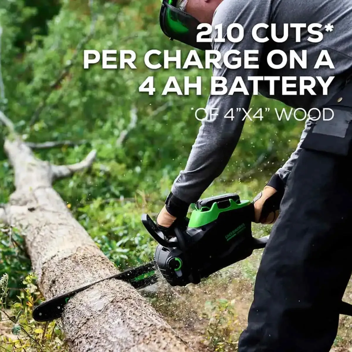 Greenworks 82V 16" 2.4kW Chainsaw with 4Ah Battery and Dual Port Charger