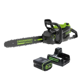 Greenworks 82V 16" 2.4kW Chainsaw with 4Ah Battery and Dual Port Charger