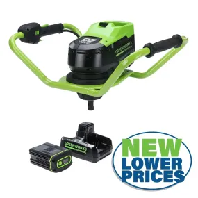 Greenworks 82V Earth Auger Kit with 4Ah Battery and 8A Dual Port Charger