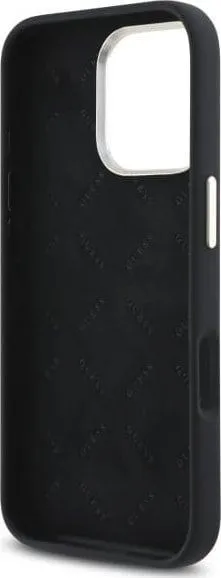 Guess Silicone Logo Strass 4G Case for iPhone 16 Pro Max 6.9" Black - GUHCP16XM4DGPK