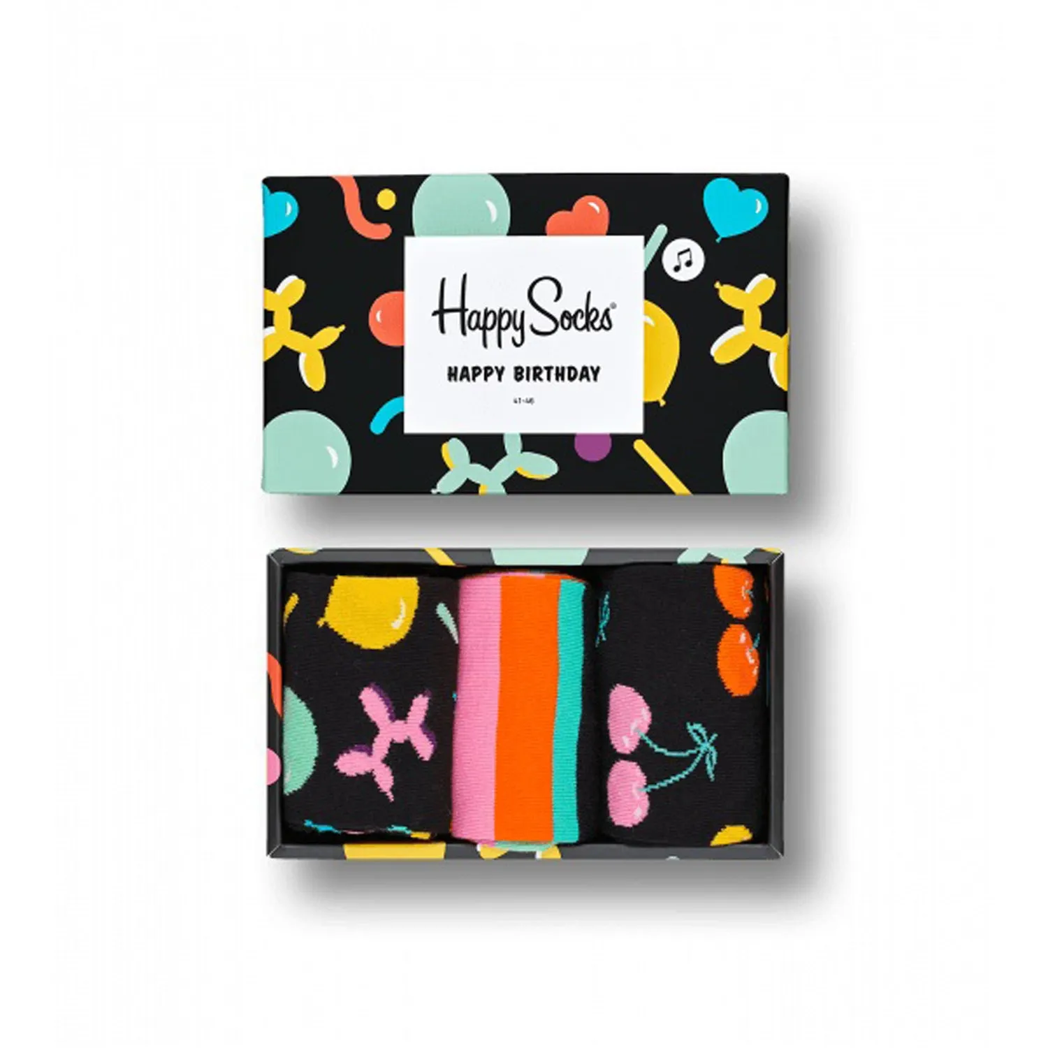 Happy Socks Women's Balloon Animal Birthday Gift Box - 3 Pack