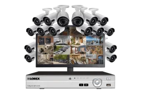 HD 1080p Surveillance Camera System with Free 24"" LED Monitor and 16 Ultra-Wide 160