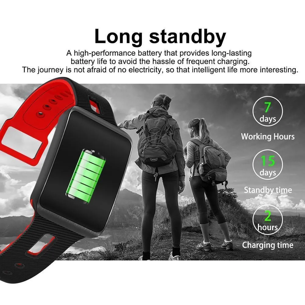 Heart Rate Blood Pressure Monitoring Touch Screen Smart Bracelet Fitness Tracker Smartwatch For iPhone Android