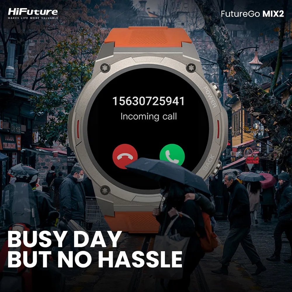 HiFuture FutureGo Mix2 AMOLED Smartwatch (Sunshine Orange)