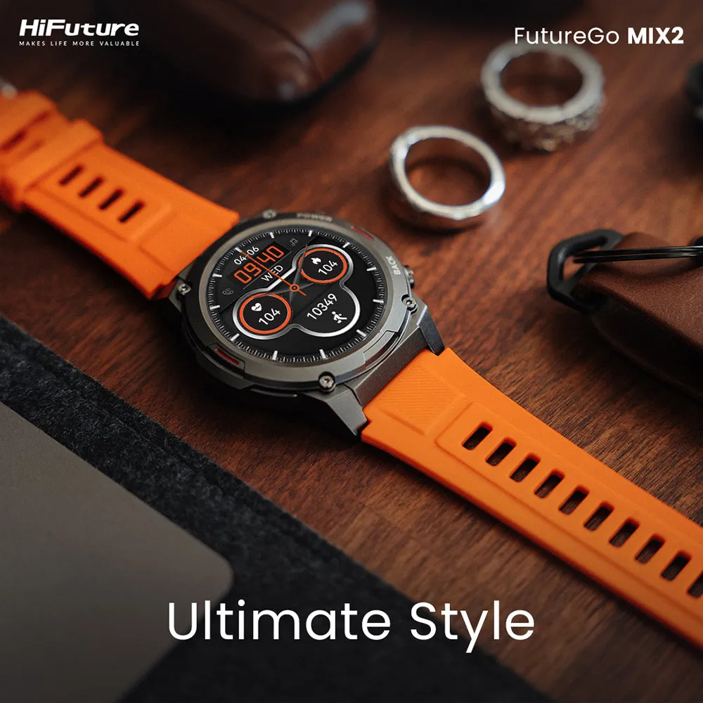 HiFuture FutureGo Mix2 AMOLED Smartwatch (Sunshine Orange)