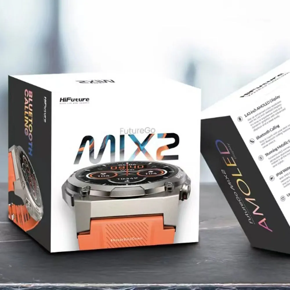 HiFuture FutureGo Mix2 AMOLED Smartwatch (Sunshine Orange)