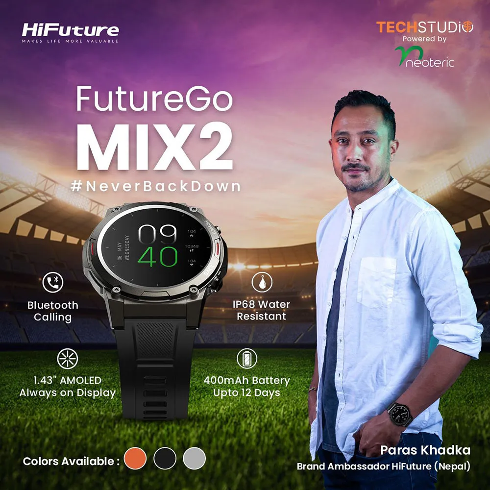 HiFuture FutureGo Mix2 AMOLED Smartwatch (Sunshine Orange)