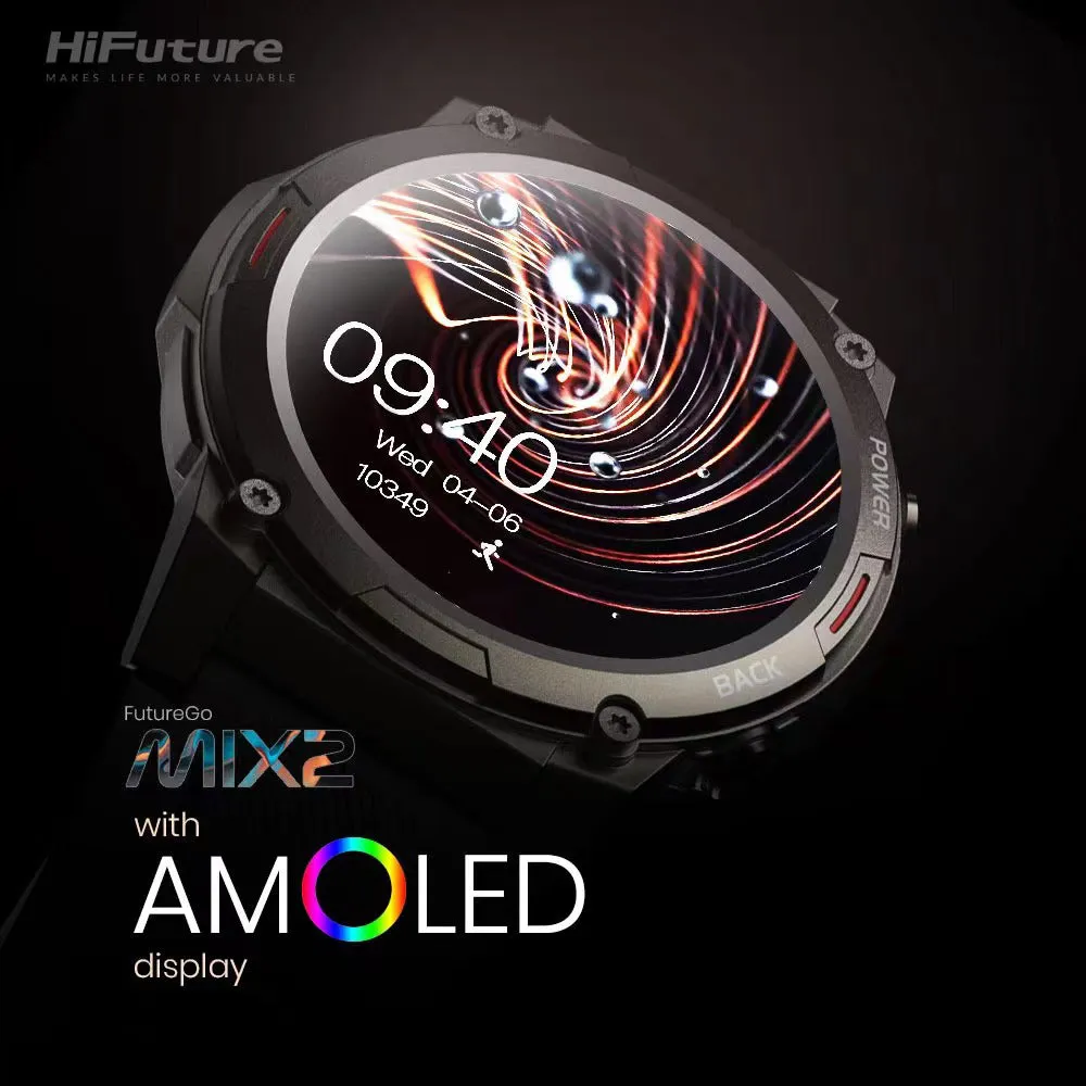 HiFuture FutureGo Mix2 AMOLED Smartwatch (Sunshine Orange)