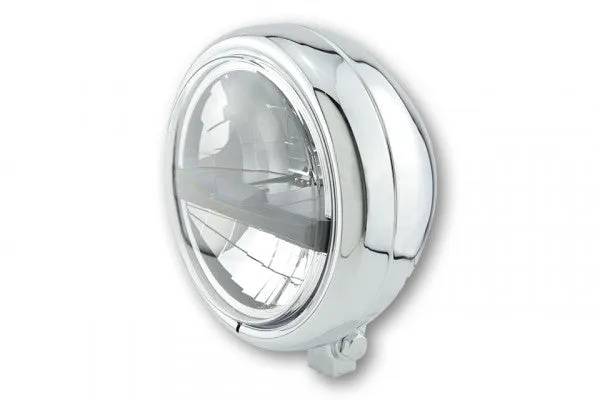 HIGHSIDER 223-218 LED Headlight 5-3/4 inch "PECOS TYPE 5" Bottom Mount - Chrome