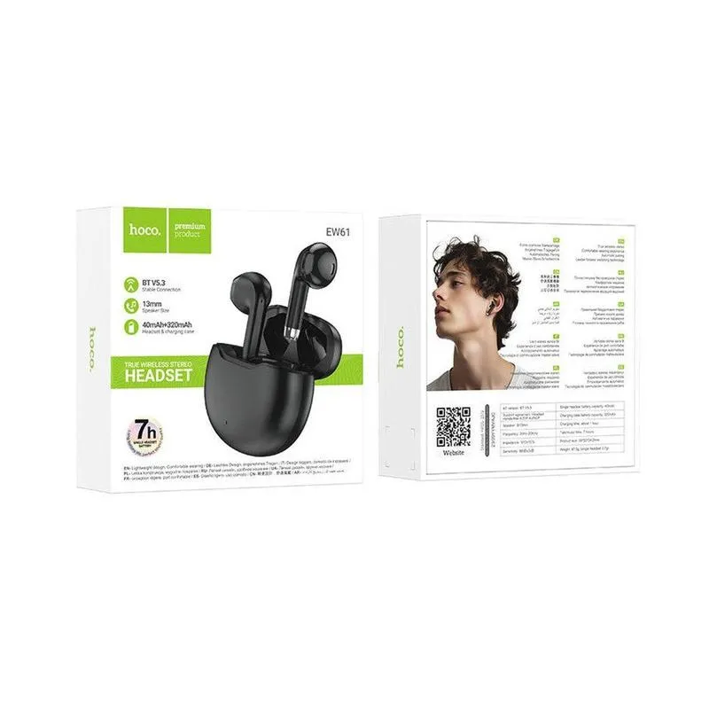 Hoco EW61 Wireless Headset Black - Brand New