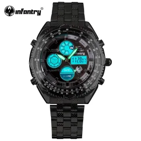 INFANTRY Watch Mens Watches Royal Aviator Pilot Digital Brand Watches for Men Relojes Stainless Steel Hot Sale 30M Waterproof